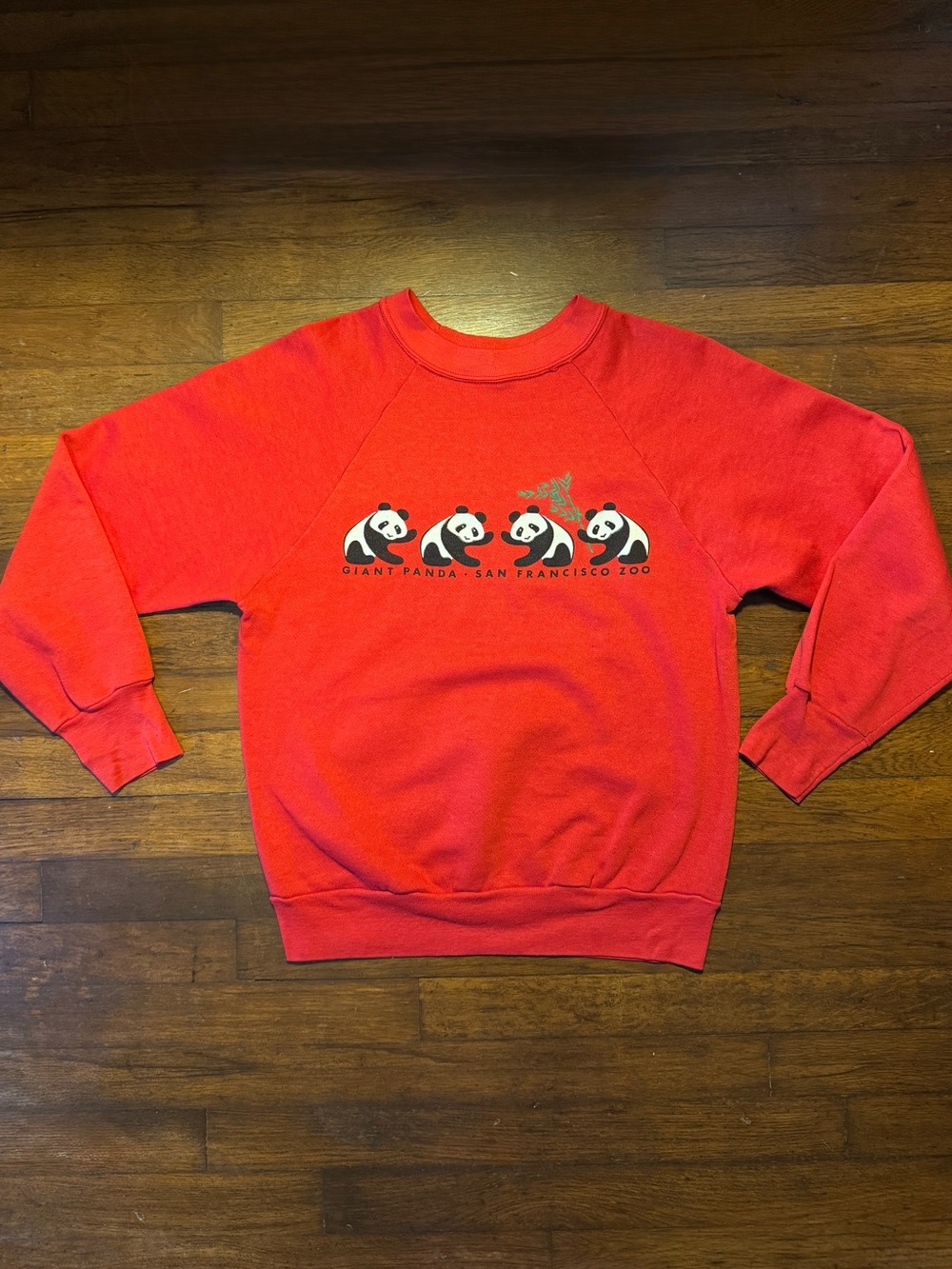 VTG 80s San Francisco Zoo Pandas Red Sweatshirt